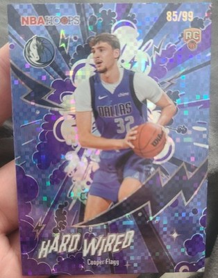 2025-26 Topps NBA Hoops Cooper Flagg RC HardWired Light Burst Purple /99 Mavs