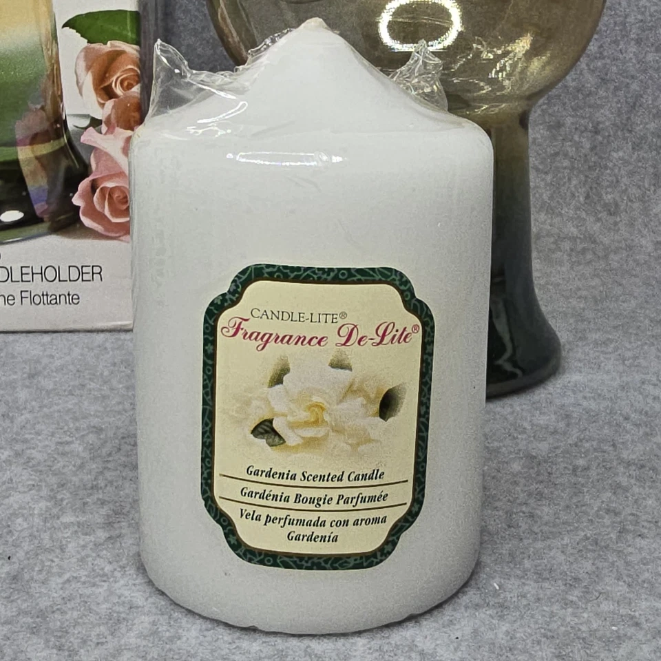 Candelabro de pilar flotante vintage con luces de brillo de colonia con caja de velas EE. UU. Foto 2 de 4