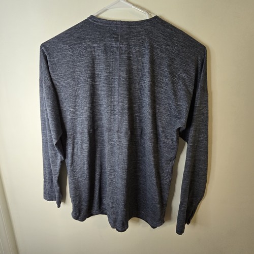 Nike Yoga Dri-Fit mens XL FB7775  Long Sleeve Polyester Shirt Blue Heather - Picture 2 of 9