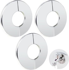 3 Pcs Wall Split Flange, Self-Adhesive Round Escutcheon Plates, Stainless Steel