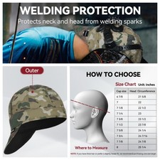 ARCCAPTAIN Fireproof Welding Cap 8 Panel Reversible Cotton Hat for Men Women