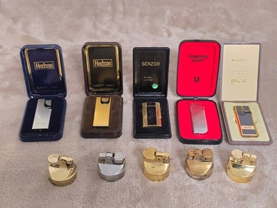 10x Vintage Feuerzeuge Sammlung Hadson Rowenta Gino Cast Tischfeuerzeuge mit Box