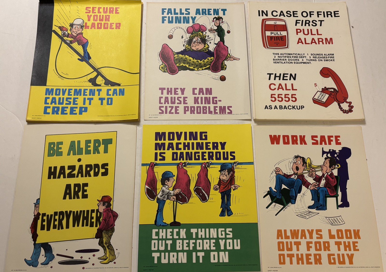Vintage 1981 Bureau of Business Practice Safety Poster Lot of 78 Industrial