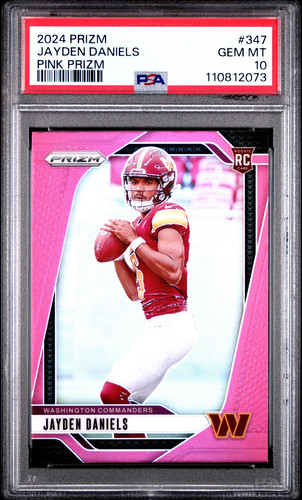 Jayden Daniels 2024 Panini Prizm Pink #347 PSA 10