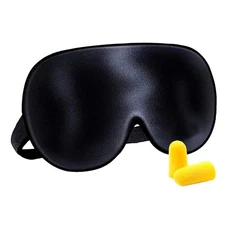 100% Silk Sleep Mask for A Full Night's Sleep Comfortable & Super Soft Black