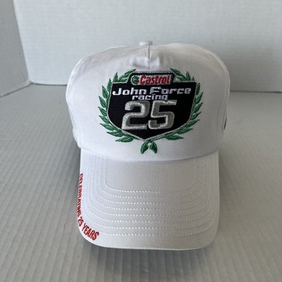 Vintage John Force 25th Anniversary NHRA Drag Racing Embroidered Hat Cap White