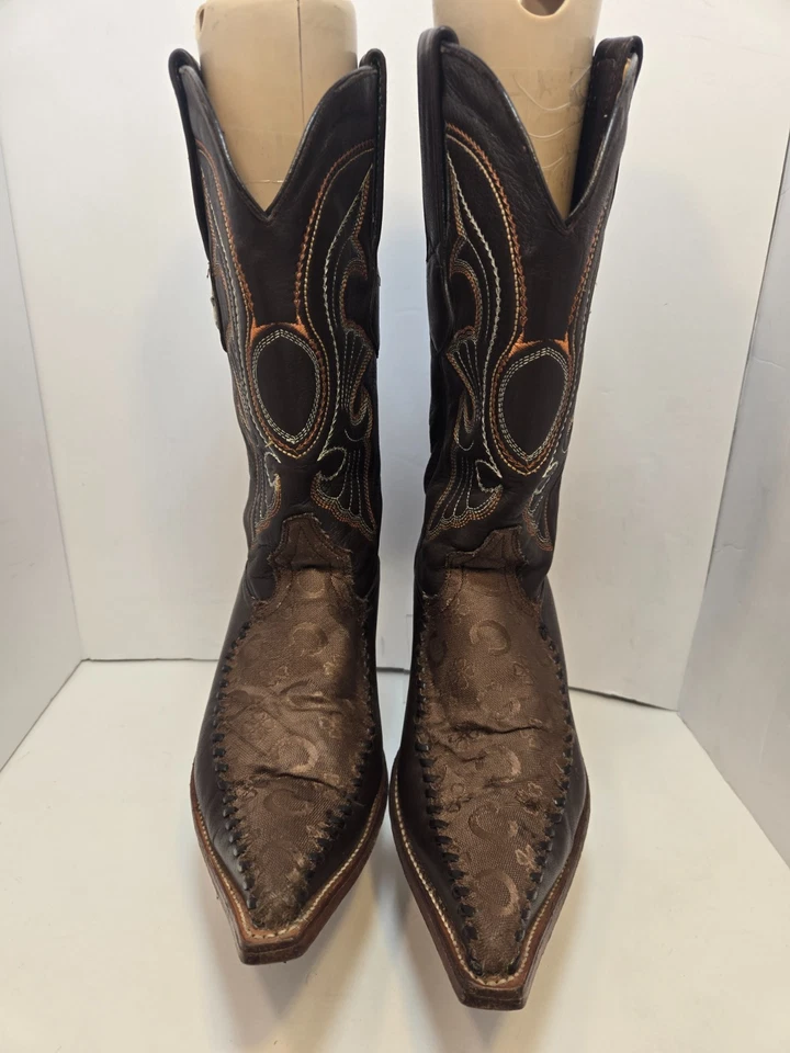 Мужские сапоги вестерн Los Altos темно-коричневые кожа/ткань размер США 9,5 EE #955305 - Изображение 2 из 4