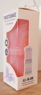 Twistshake Powder Box rosa - 2 Container á 100ml - Portionierer Behälter Muster