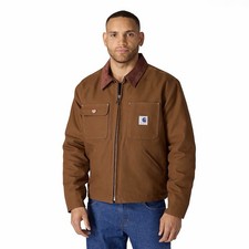 New Carhartt Crafted Series Duck Sherpa Lined Chore Jacket USA Made Mens L