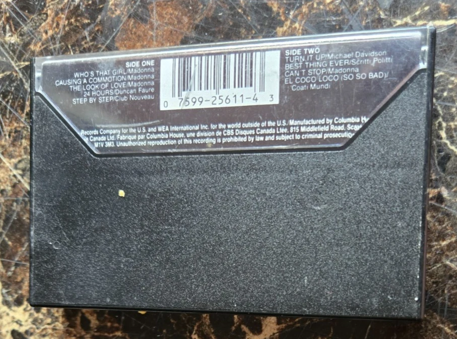 Madonna Who's That Girl? original 1987 canadian cassette - Image 2 of 2