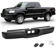 Rear Step Bumper Assembly Compatible with Toyota Tundra Tow Hitch, Black Steel