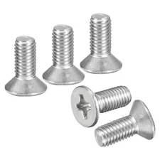 M8-1.25x20 Flat Head Machine Screws -10pcs -304 Stainless Steel -Silver