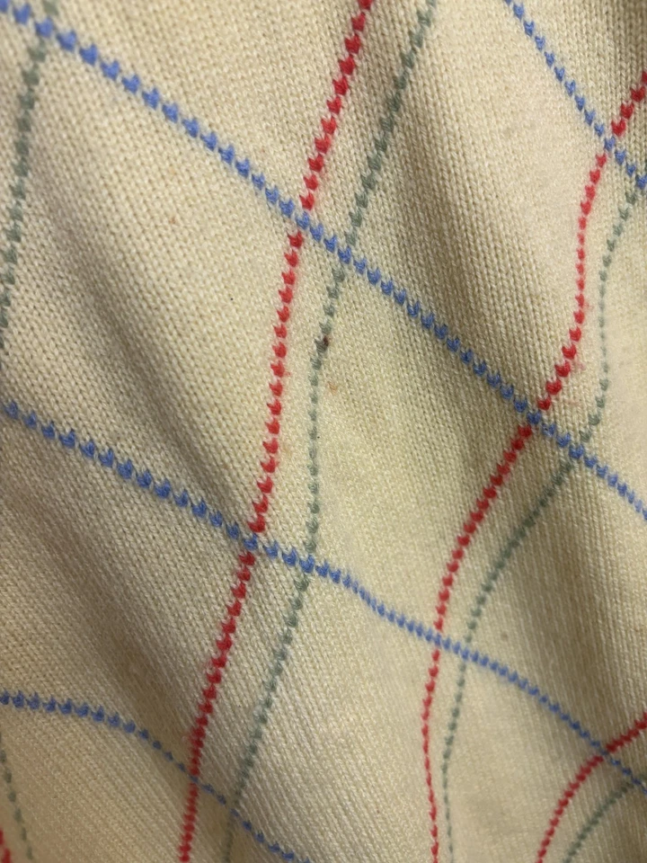 Suéter Paul Fredrick Para Hombre Mediano Amarillo Cachemira Argyle Diamante Cuello Redondo Tejido Foto 4 de 4