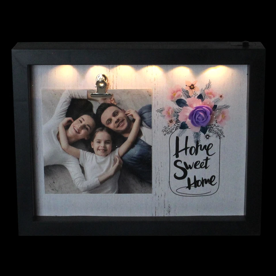 Northlight LED Lighted Home Sweet Home Picture Frame with Clip - 4" x 4" - Image 3 of 4