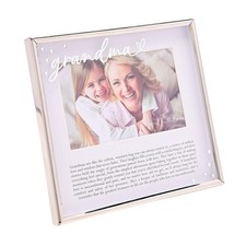 Image of Silver Photo Frame for Grandma 6'x4' Picture with Diamantes and Message