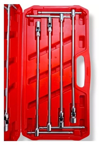 SERIE DI CHIAVI A T DOPPIO SNODO 7 CHIAVE LUNGHE 8 10 12 13 14 17 19 MM SNODATE - Afbeelding 4 van 6