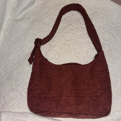 BAGGU Mini Nylon Shoulder Bag in mahogany color
