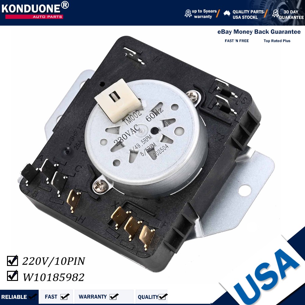 Whirlpool Dryer Timer Control W10185982 AP6016541 PS11749831 Replacement