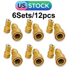 6 Set 1/4" Quick Disconnect Coupler Valve for Carpet Cleaning Wand Truck Mount