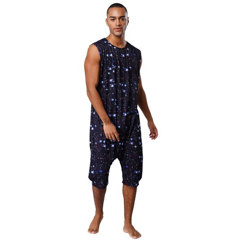 Mens Jumpsuit Leisure Leotard Undershirt Pajamas Gown Sleepwear Nightgown Adult - Picture 83 of 120