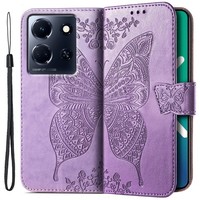 KlapphüLle FüR Infinix Note 30 5G, Schmetterling, Lila