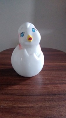 ceramic bird Easter egg 5'' retro big eye decor spring 