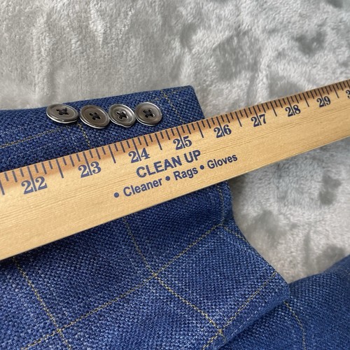 Bullock & Jones Blazer Uomo Taglia 48R Tuta Giacca Due Bottoni Plaid Lana USA Casual - Foto 5 di 16
