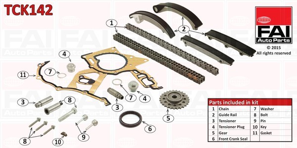 FOR OPEL ASTRA VECTRA ZAFIRA 2.0 DI 2.2 DTI 16V Y22DTR DIESEL TIMING CHAIN KIT