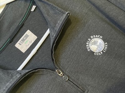 MINT LINKSOUL TEMPUS FUGIT 2XL GRAY 1/4 ZIP PULLOVER EMBROID PEBBLE BEACH SHIRT