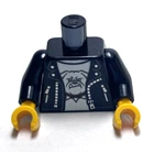 Lego - Minifigure Torso - Black Leather Jacket, Bulldog, Zippers