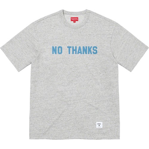 Supreme No Thanks Short Sleeve Heavyweight T-shirt Mens size Medium Grey - 第 8/8 張圖片