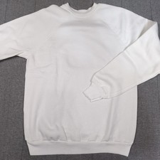 Vintags 90s Tultex Sweatshirt Women's Size Large Blank White Deadstock
