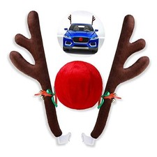Christmas Car Decorations - Reindeer Antler Kit with Jingle Bells and Antlers