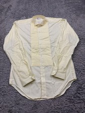 After Six Tuxedo Shirt Men XL-34 Yellow Wing Collar Pleated Button Up NWOT