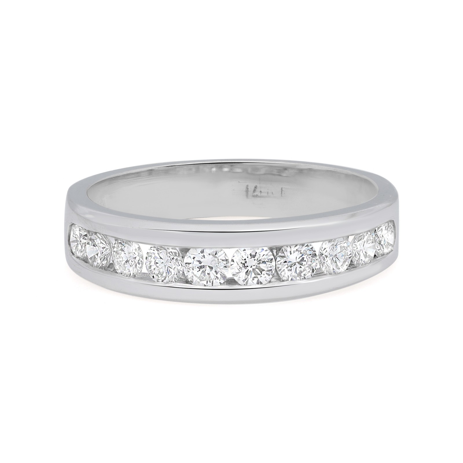 Rachel Koen 0.75Cttw Round Cut Diamond Wedding Band Ring 14K White Gold Size 7