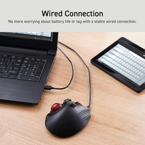 ELECOM EX-G ProTrackball Mouse Wireless, Ergonomic Mouse, 3 Device Connection, W - Picture 5 of 14