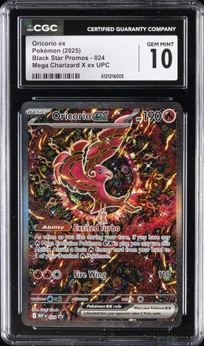 2025 POKEMON BLACK STAR PROMO MEGA CHARIZARD EX #024 ORICORIO CGC 10 GEM MINT