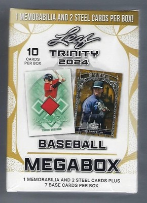 2024 Leaf Trinity Baseball MEGA Box 1 Memorabilia 2 Steel Cards Factory Sealed