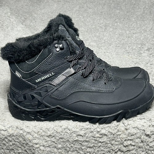 Botas con cordones Merrell para mujer 11 negras Aurora 6 impermeables aisladas para hielo - Imagen 3 de 15