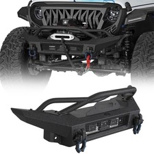 Steel Stubby Front Bumper Wtube Bull Bar For Jeep Wrangler Gladiator 2018-2025