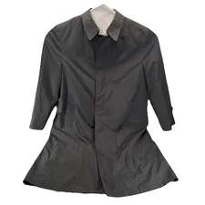 HART SCHAFFNER & MARX Vintage Overcoat Zip Out Wool Check Lining Size 44 L