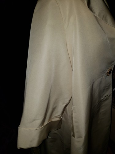 Vintage Satin Silk Huge Kimono Sleeves & Collar Swing Pockets Coat L- XL - Picture 10 of 14