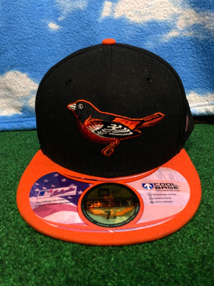 Baltimore Orioles Hat 7 7/8 Fitted New Era american flag Vintage RARE Cap H13 - Image 2 of 4
