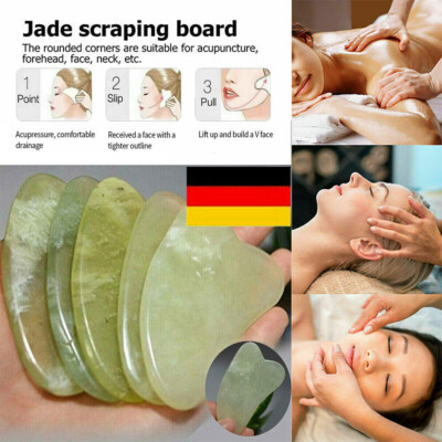 Jadestein Gua Sha Gesichtsbehandlung Schönheitspflege Massage Board Scraping DE
