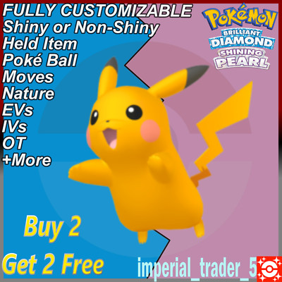 Pokemon Brilliant Diamond & Shining Pearl   Shiny Pikachu   6IV Customizable
