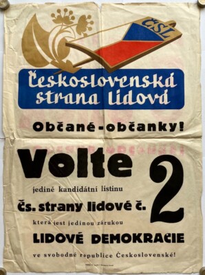 Original Vintage Poster VOTE NR. 2 - WAHLEN - VOLKSPARTEI - DEMOKRATIE - 1946