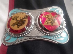 Vintage Ornate Style  "P.A.P LOYAL ORDER OF MOOSE BELT Fraternal BUCKLE BX1
