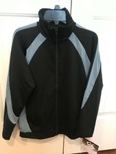 CLOSEOUT GK ELITE FULL ZIP RELAXED WARM-UP JACKET CHILD CS CM CL BLACK/BLUE POLY