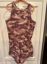 Athleta Girl On the Go Camo Romper Pink Camo Sz M 8-10 Activewear Sleeveless
