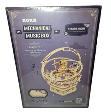 NEW ROKR Starry Night 3D Wooden Puzzle DIY Music Box Model Kit AMK51 Ages 14+